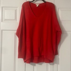 Red oversized sweater
